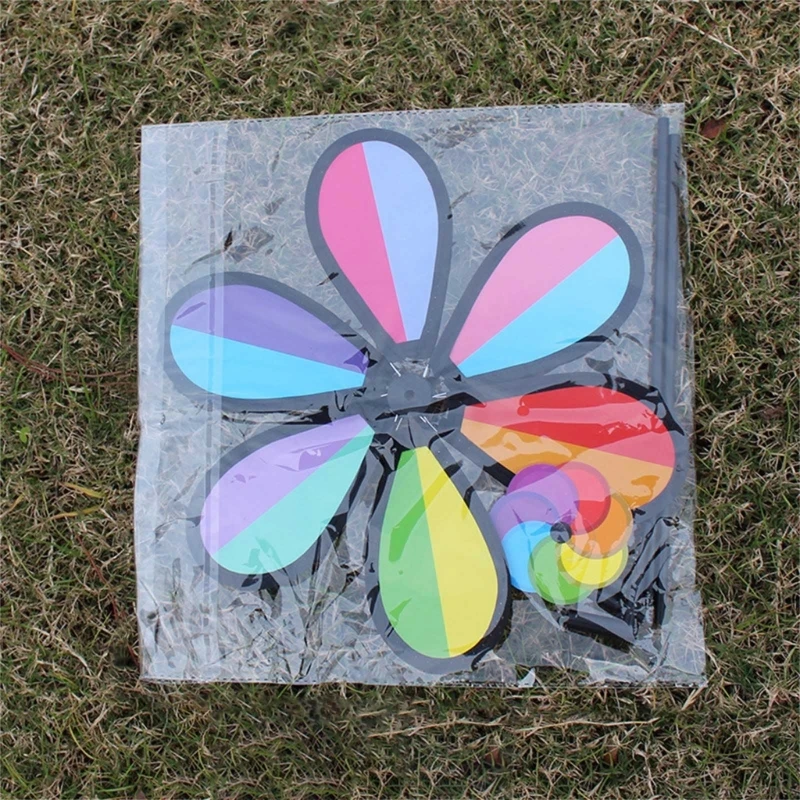 Wind Spinners Rainbow Plastic Windmill Decorations, 360 Swivels Outdoor Wind Sculpture,11Inch Colorful Wind Catcher