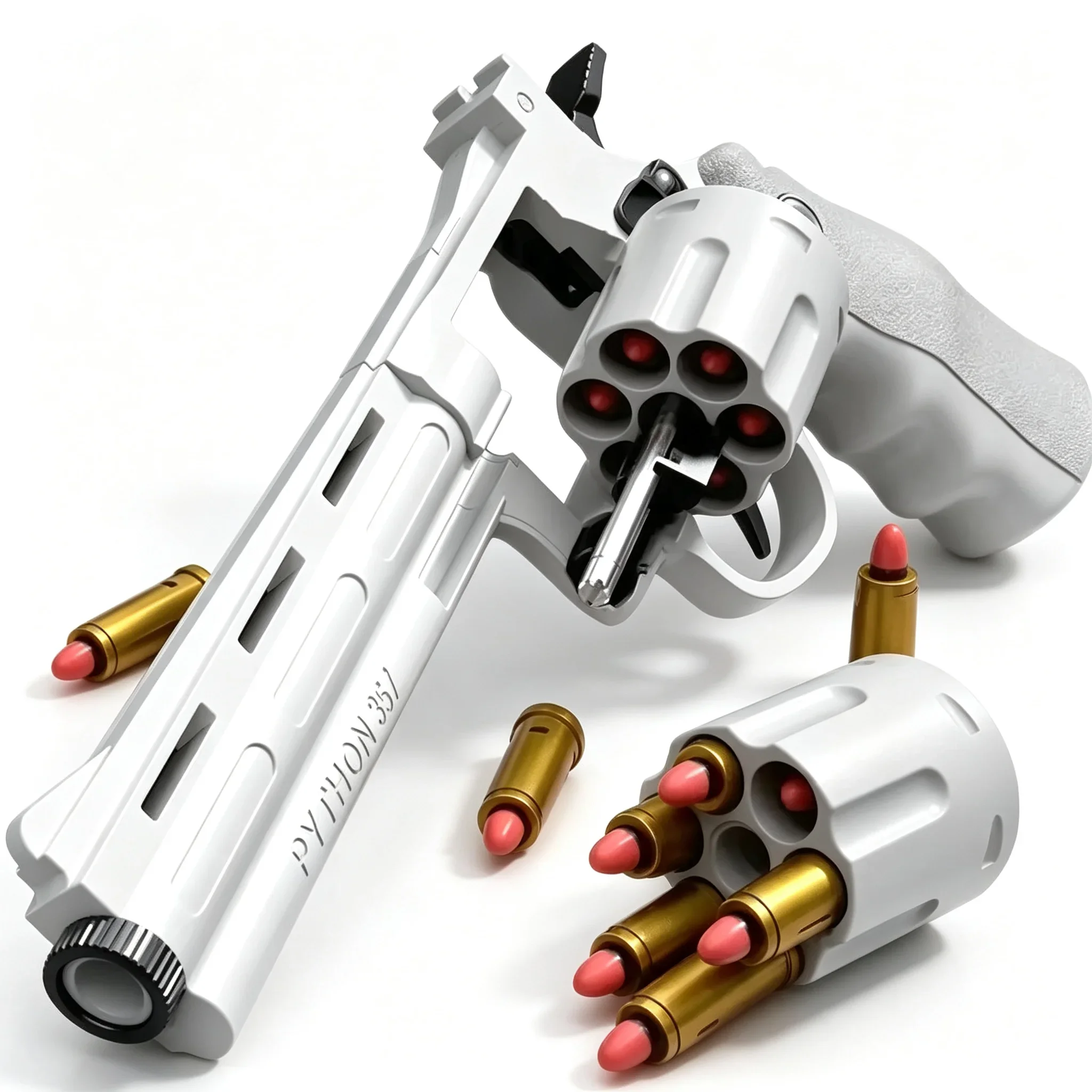 A1 Soft Bullet Toy Revolver for Kids, Detachable Continuous Shooting Blaster, 20 Foam Darts, No Battery, Halloween Cosplay Gift