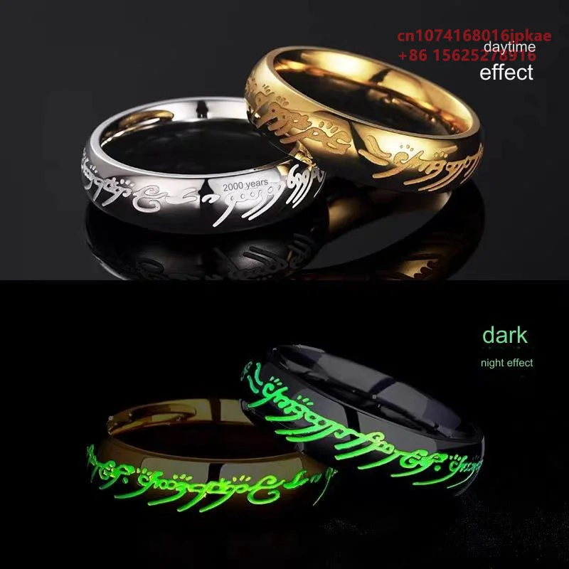 Lord of the one Rings King of the ring Movie Ring with same ring Magic3D Inside and outside engraved print Sanskrit Spanish RING