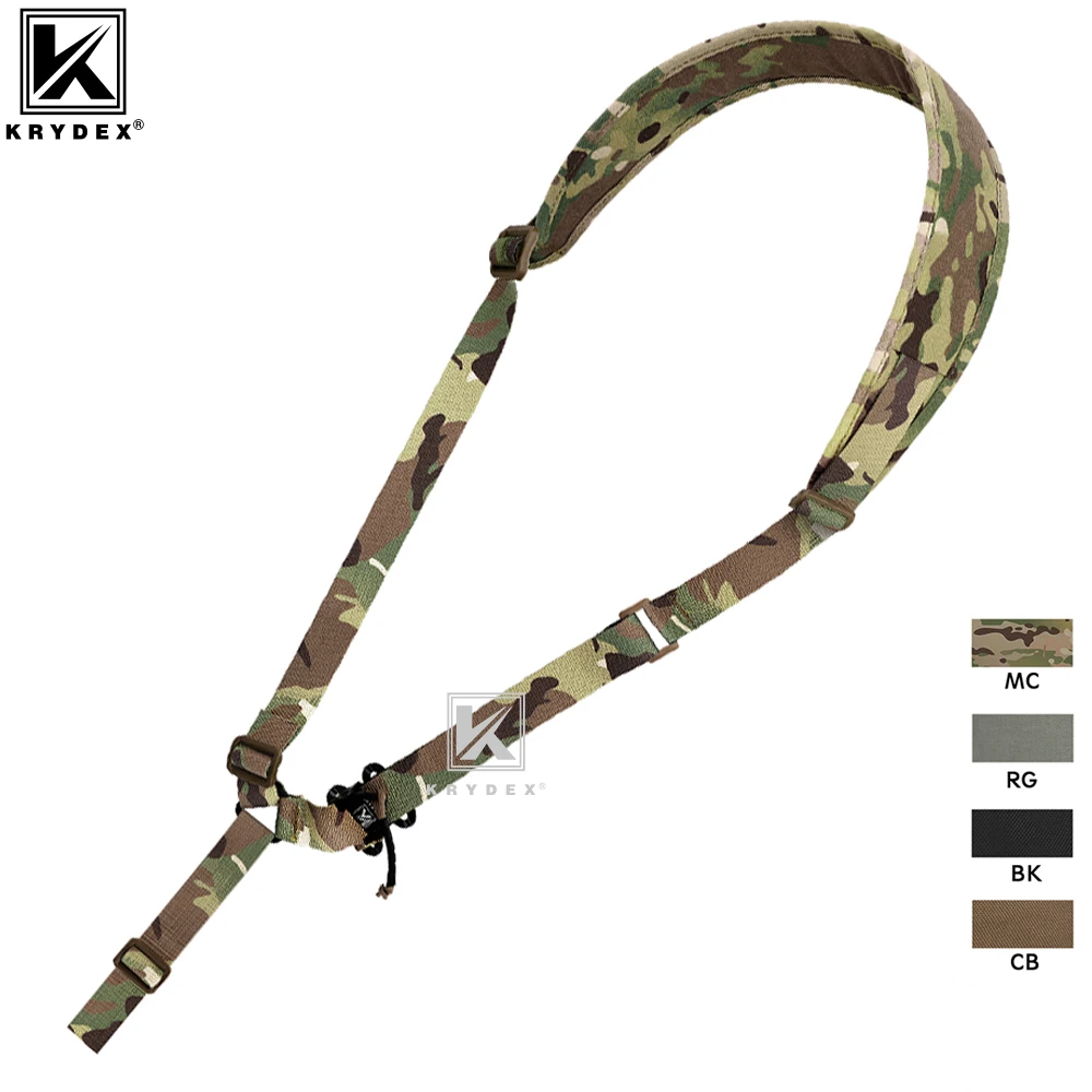 

KRYDEX Tactical Rifle Single 1 Point Sling Padded Modular Sub Gun Shoulder Strap For Hunting Outdoor Slingster Accessories