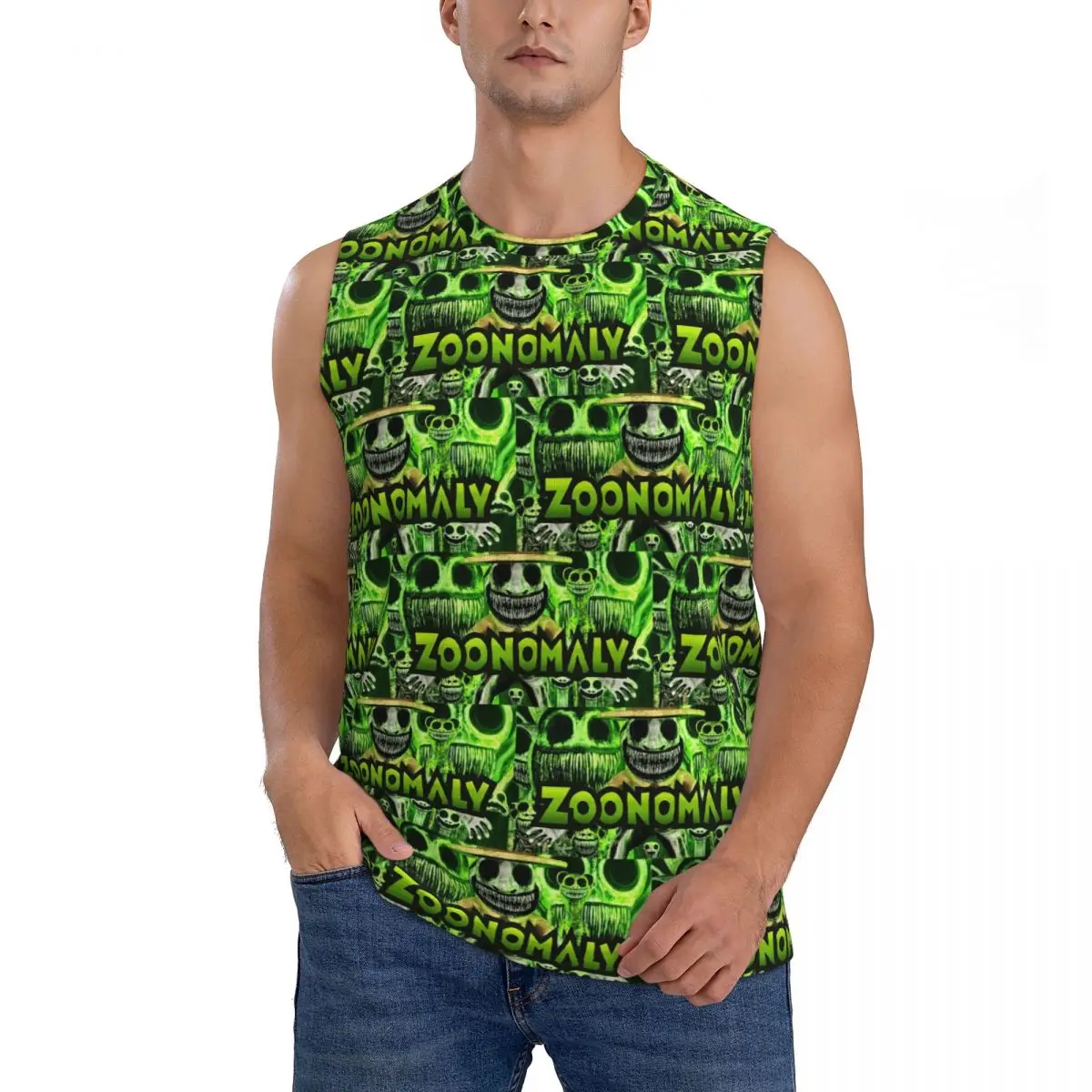Zoonomaly Cartoon Steam Game Men Sleeveless Tank Tops Quick Dry Breathable Gym Fitness Running Summer Casual Sport Vest