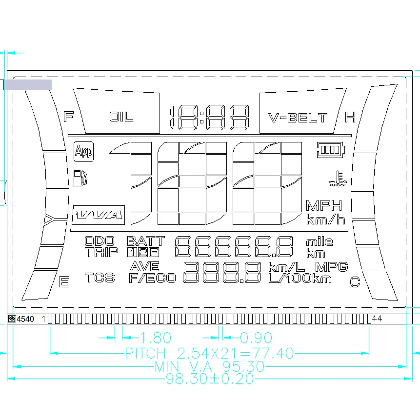 Wholesale LCD DISPLAY only for Yamaha Nmax v2 Motorcycle Speedometer Digital Segmented LCD HTN Positive Pin Connector