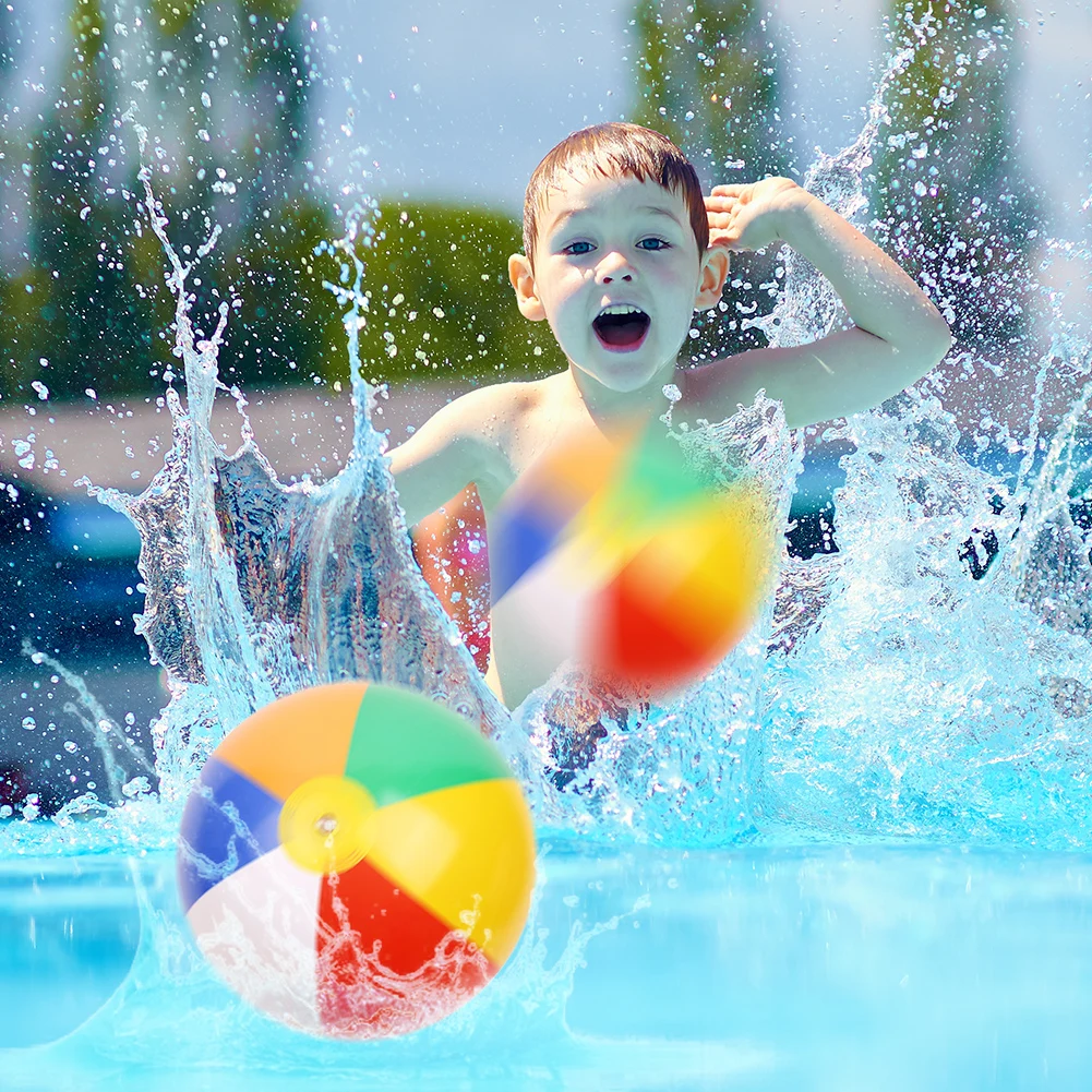 Bola de praia inflável piscina jogar balão arco-íris cor verão brinquedo água aniversário piscina festa favor para 3 + criança meninos meninas