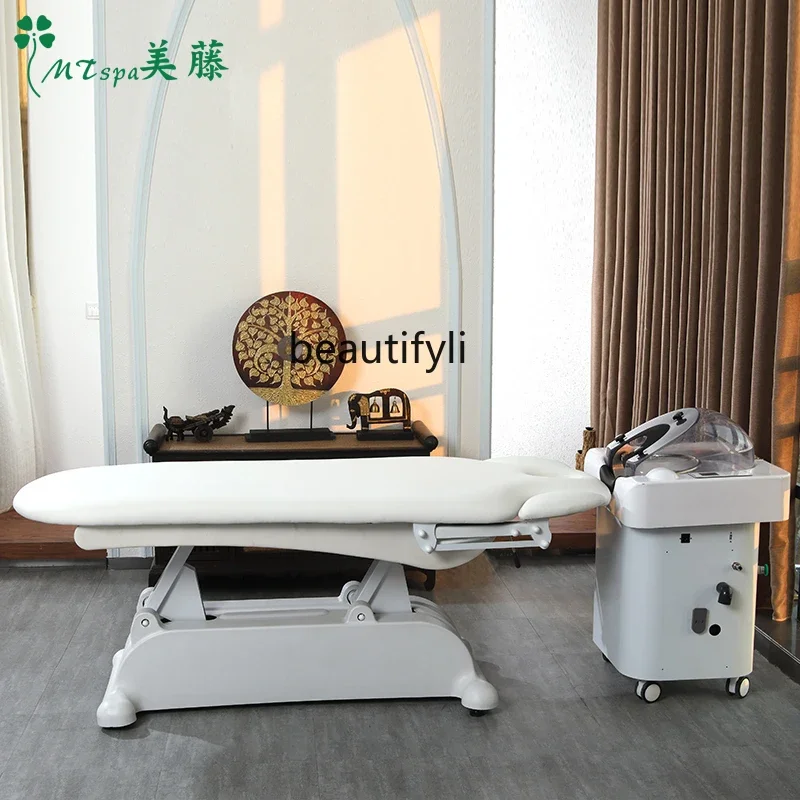 

smt03 Latex Facial Bed Electric Elevating Bed Tattoo Embroidery Eyelash Bed Massage Couch Integrated