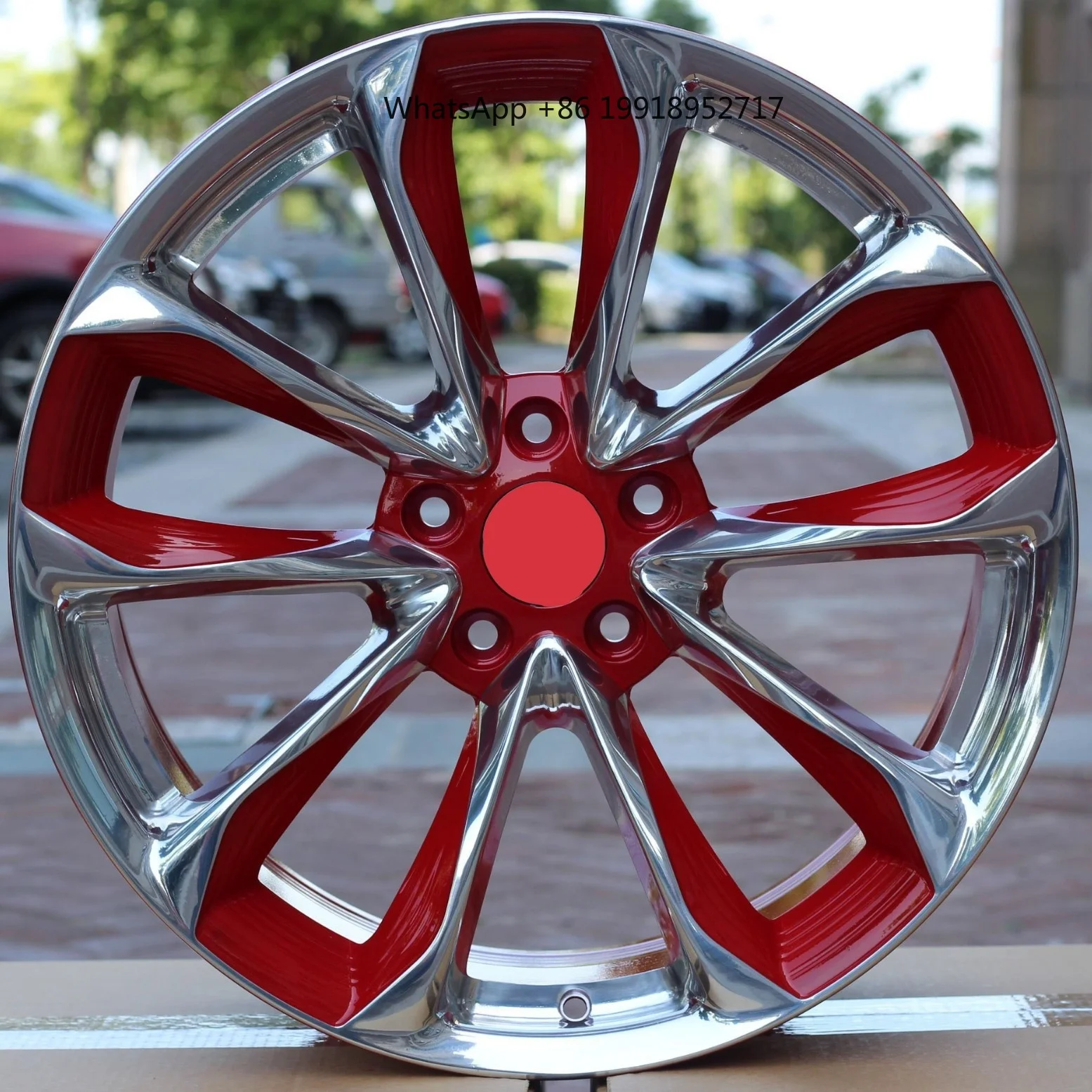 20inch Classic Red High-End Forged Multi-Spoke Wheels Electroplating Made T6061 Aluminum Alloy Model 11 Universal Fitment JJ1242