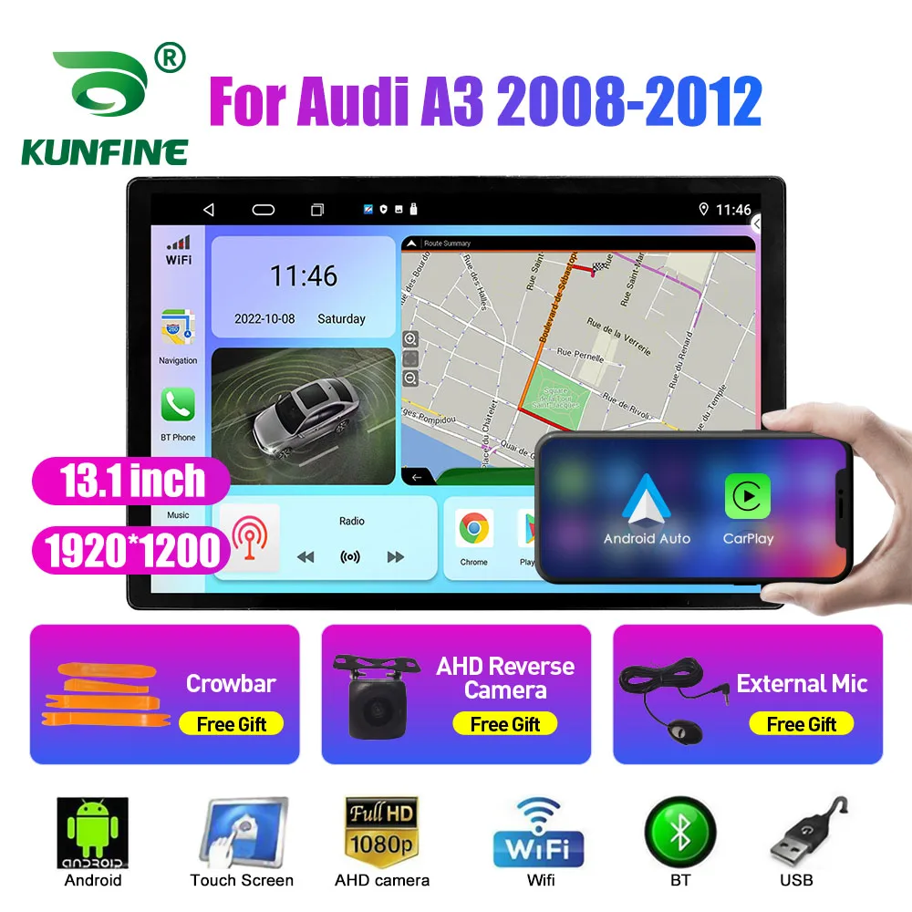 13.1 inch Car Radio For Audi A3 2008-2012 Car DVD GPS Navigation Stereo Carplay 2 Din Central Multimedia Android Auto