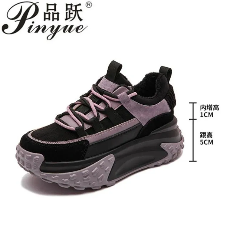 6cm Chunky dermis Sneakers Platform Shoes Wedge for Women Casual Shoes Breathable Summer Shoes Women Fashion Sneakers 35 40