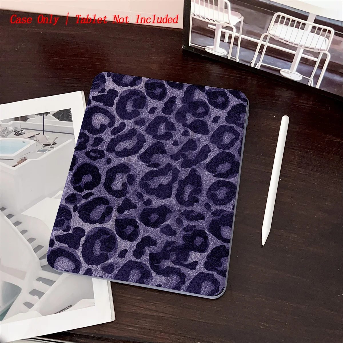 

Purple Leopard Print iPad Case for Pro 12.9/11/Air 10.9/iPad 10.2/Mini 6, Shockproof Wear-Resistant Cover