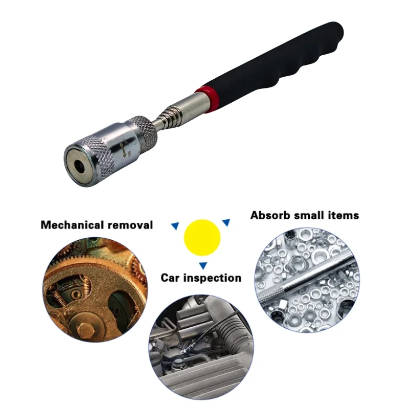 1 قطعة المحمولة المغناطيسي لاقط أداة المغناطيس القلم للتمديد تلسكوبي التفتيش LED الشعلة المغناطيس قضيب لالتقاط مسامير الجوز بول