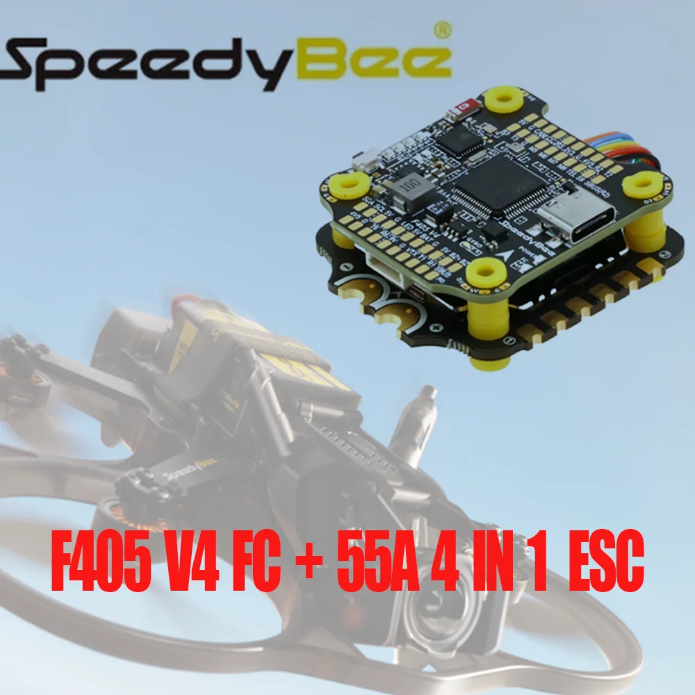 SpeedyBee V4 비행 컨트롤러 & 4 in 1 55A ESC 스택 30x30mm BLHeli_32 BLS 드론 FPV 레이싱 쿼드콥터 PDB 전원 분배 B