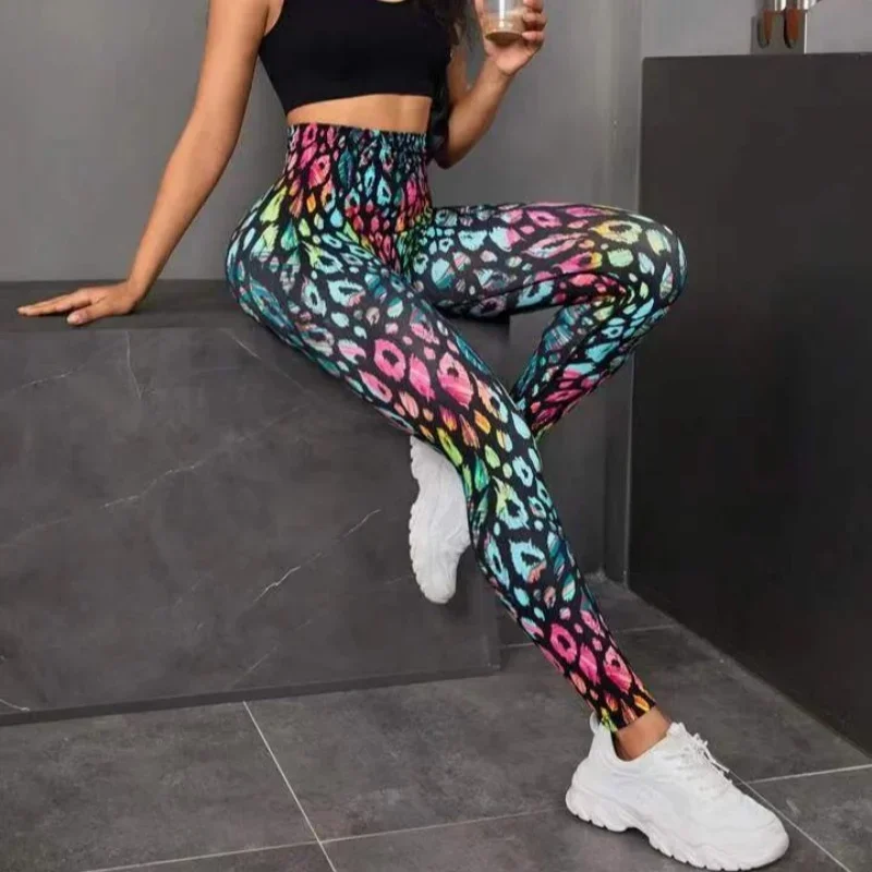 

New 3D Print Tie Dye Sports Pants Women Seamless Leggings High Waist Fitness Push Up Leggings Gym Clothing Workout Tights