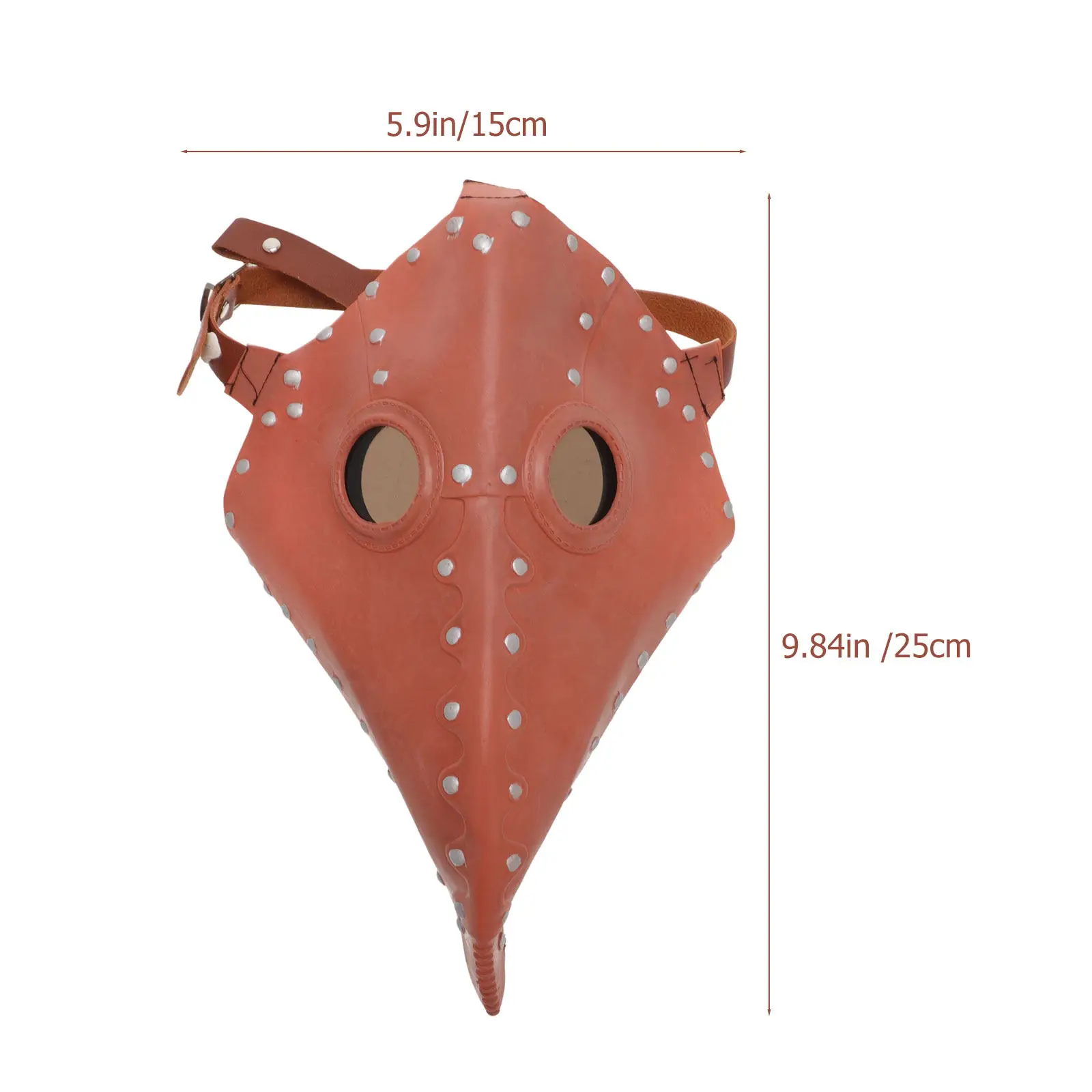 1Pcs Plague Bird Mask Red Long Beak Steampunk Halloween Costume Crow Mask for Adults Teenagers Cosplay Party