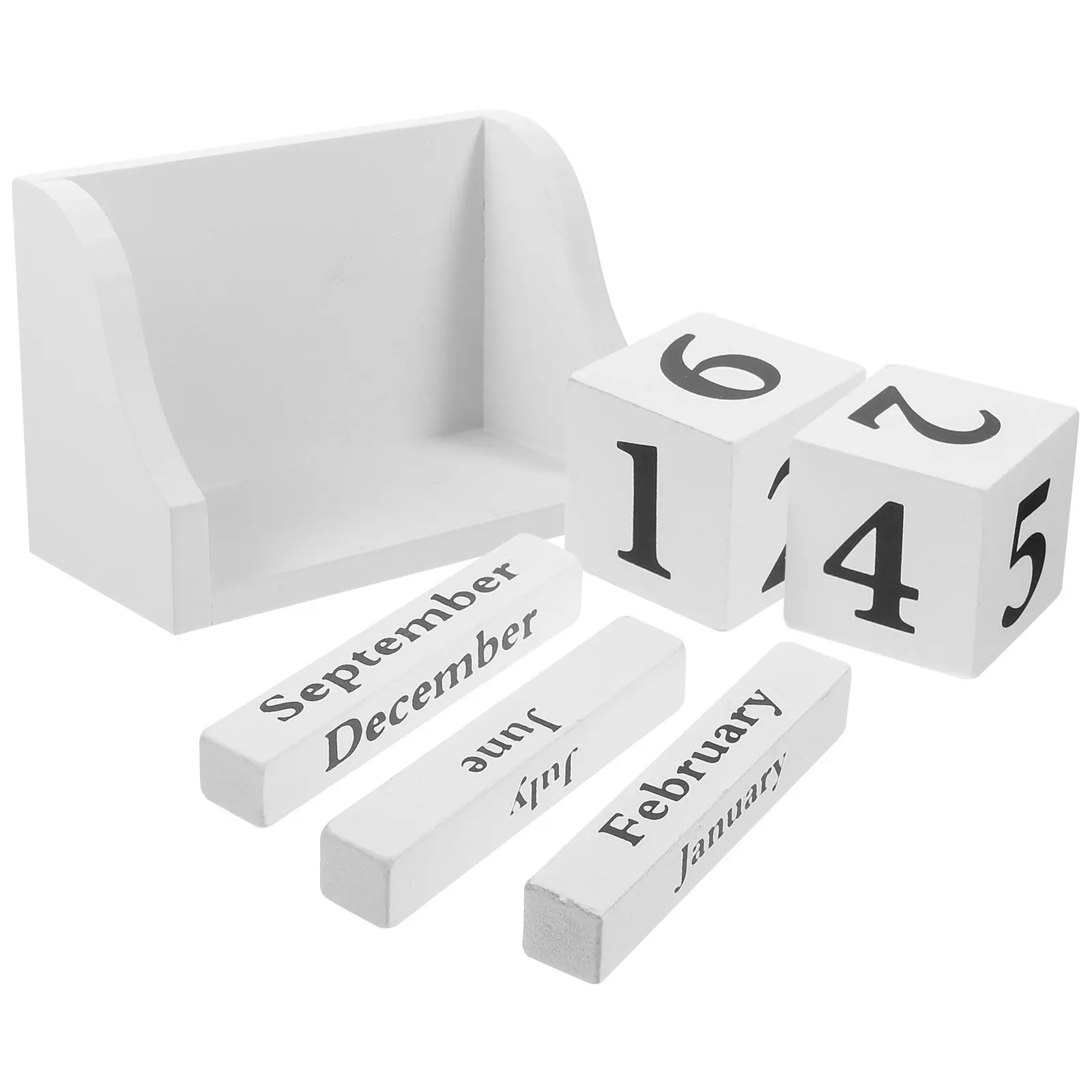 

Wooden Cube Calendar Reusable Desktop Calendar Natural Wood Grain Design Compact Size Space Saving Desk Decor Gift for Family