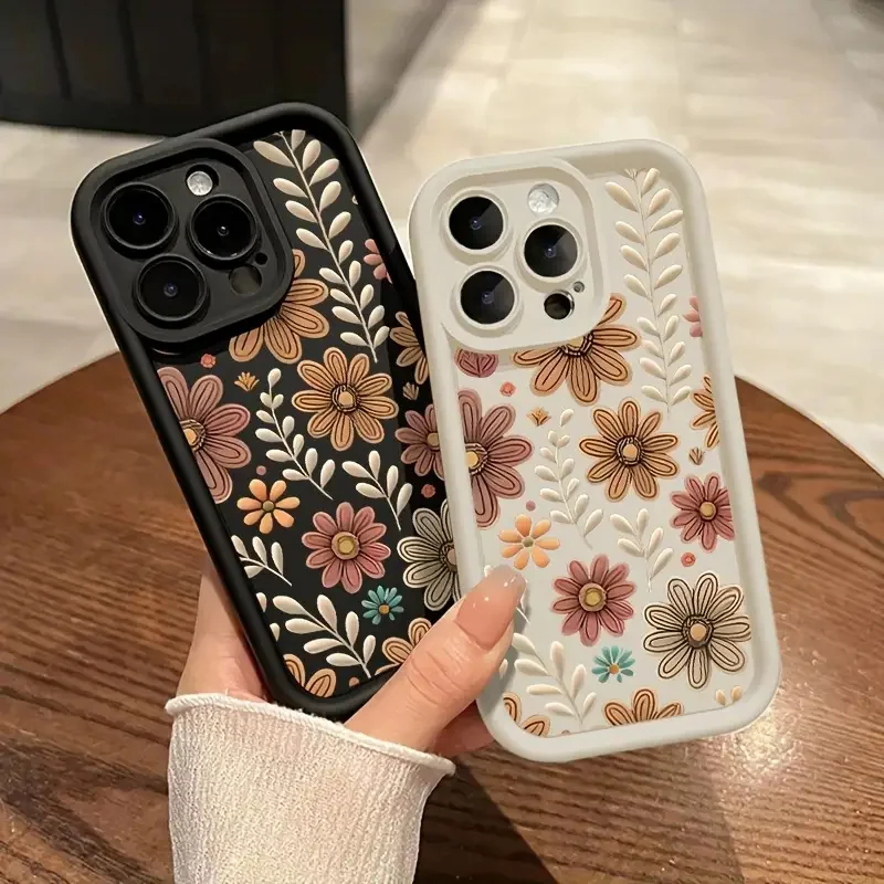 خمر زهرة الفطر نمط غطاء من السيليكون آيفون XS XR 14 16 15 7 8 SE2 زائد 12 11 13 15 16 14 برو ماكس غطاء ماتي فوندا