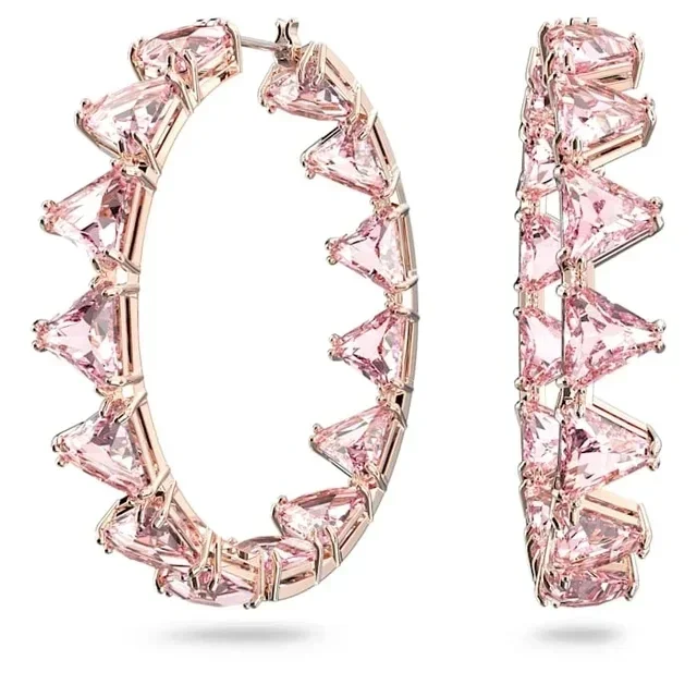 Ldyllia-女性のためのオリジナルのステンレス鋼のイヤリングとネックレス、ピンクのジルコンクリスタル、ロゴ付きジュエリー、2024