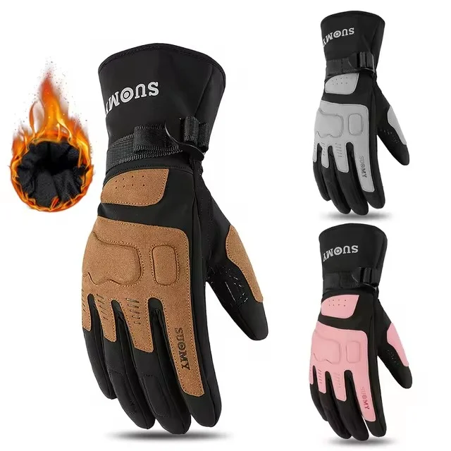 

SUOMY мотоциклетные зимние перчатки для мужчин и женщин, водонепроницаемые ветрозащитные теплые перчатки для верховой езды, снега, мотокросса, мото перчатки с сенсорным экраном