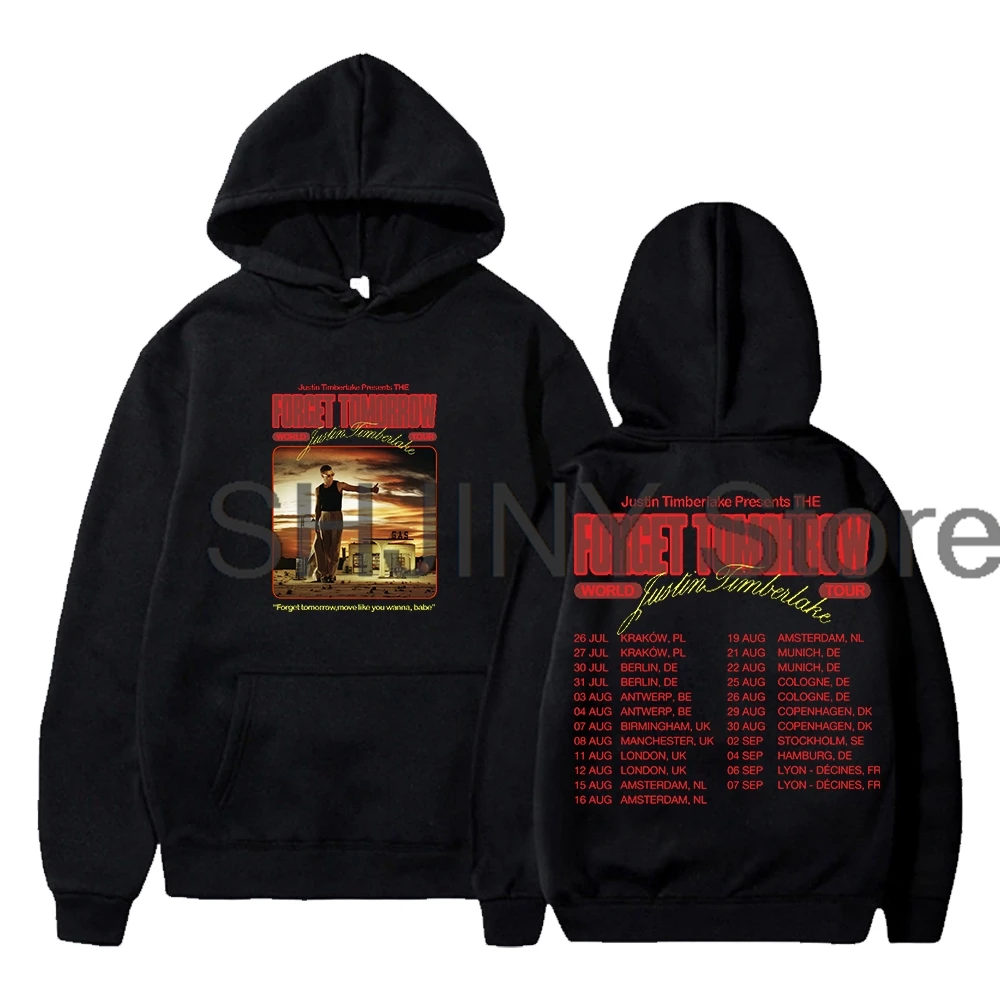 

Justin Timberlake The Forget Tomorrow Europe Tour 2024 Hoodie Long Sleeve Streetwear Women Men Hooded Sweatshirt