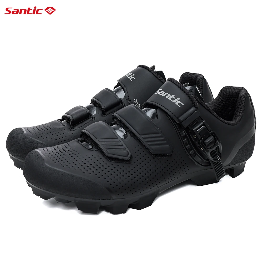 Santic Cycling Shoes MTB Unisex Mountain Bike Wear Resistant Waterproof Bicycle Nylon Bottom Self-Locking Riding Shoes KMS20024