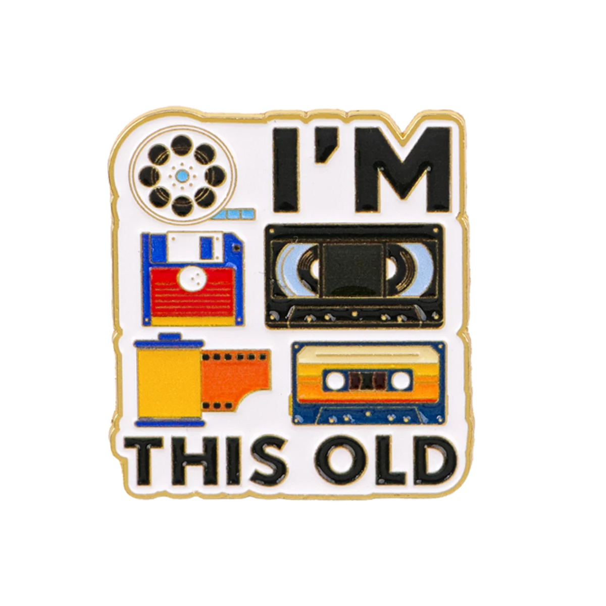 I'm THIS OLD Enamel Pin Retro Quote Brooch Pines Lapel Pins Badge on Backpack Clothing Accessories Fashion Jewelry Friends Gifts