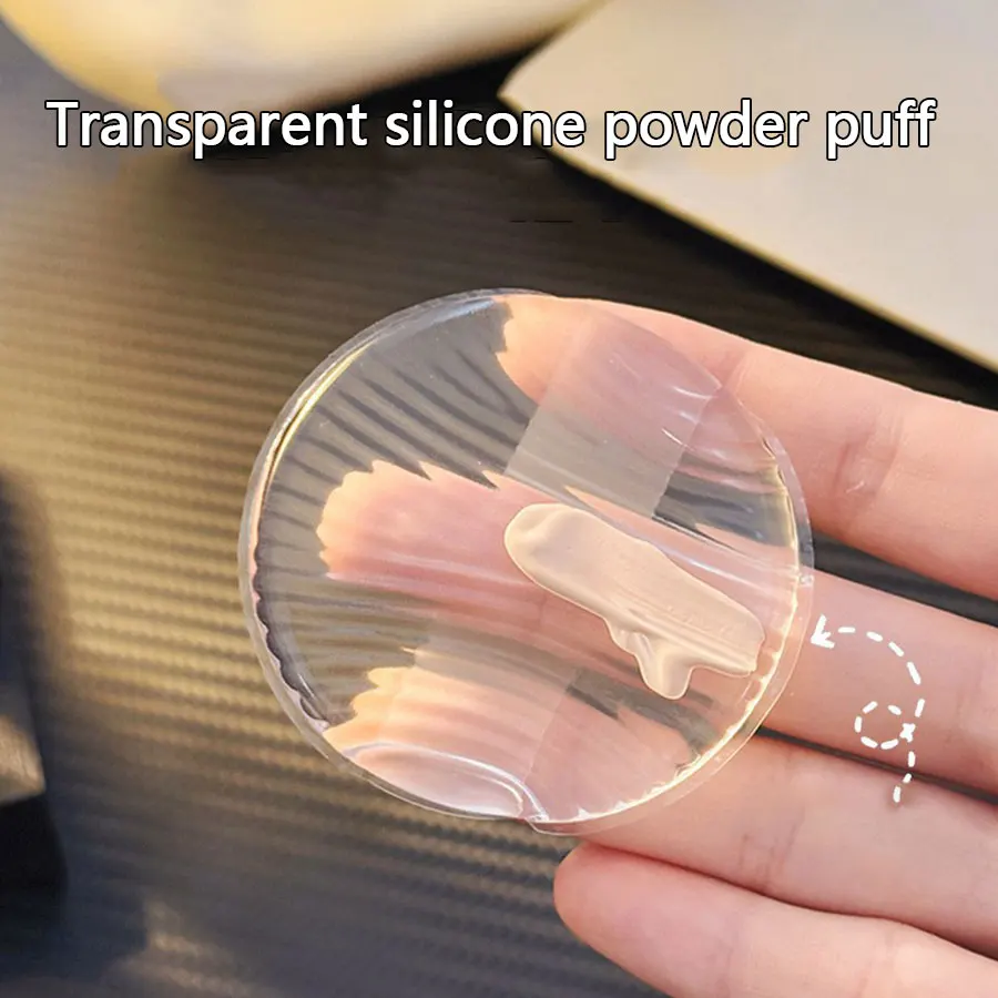 1pcs, Transparent Silicone Powder Puff, Super Soft Jelly Air Cushion Powder Puff, Dry and Wet Sunscreen Liquid Foundation Puff