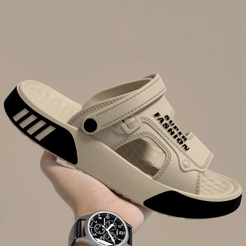 Herren-Hausschuhe, Sommer-EVA-Sandalen mit weicher Sohle, Plattform-Slides, für drinnen und draußen, zum Gehen, Strandschuhe, Flip-Flops, Herren-Hausschuhe