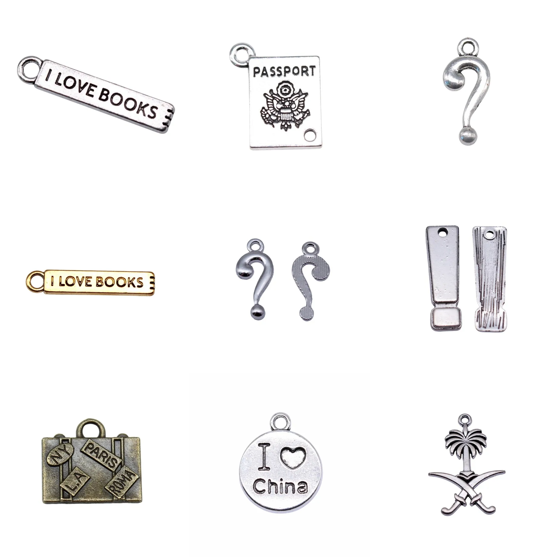 Study Travel Scenery Themed Charms Pendant DIY Craft Parts Charm Pendant For Bracelet Necklace Earring Jewelry Making Findings