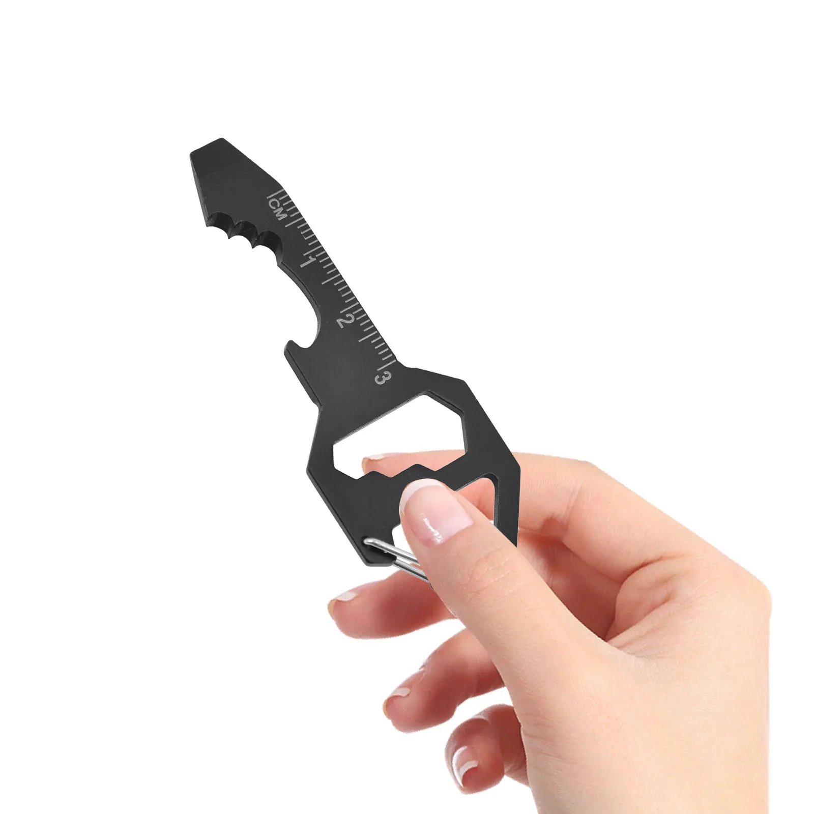 

Keychain Bottle Multi Tool Keychain Tool Steel 6 In 1 Portable Pocket Wrench Ruler For Camping Hiking Outdoor Gift