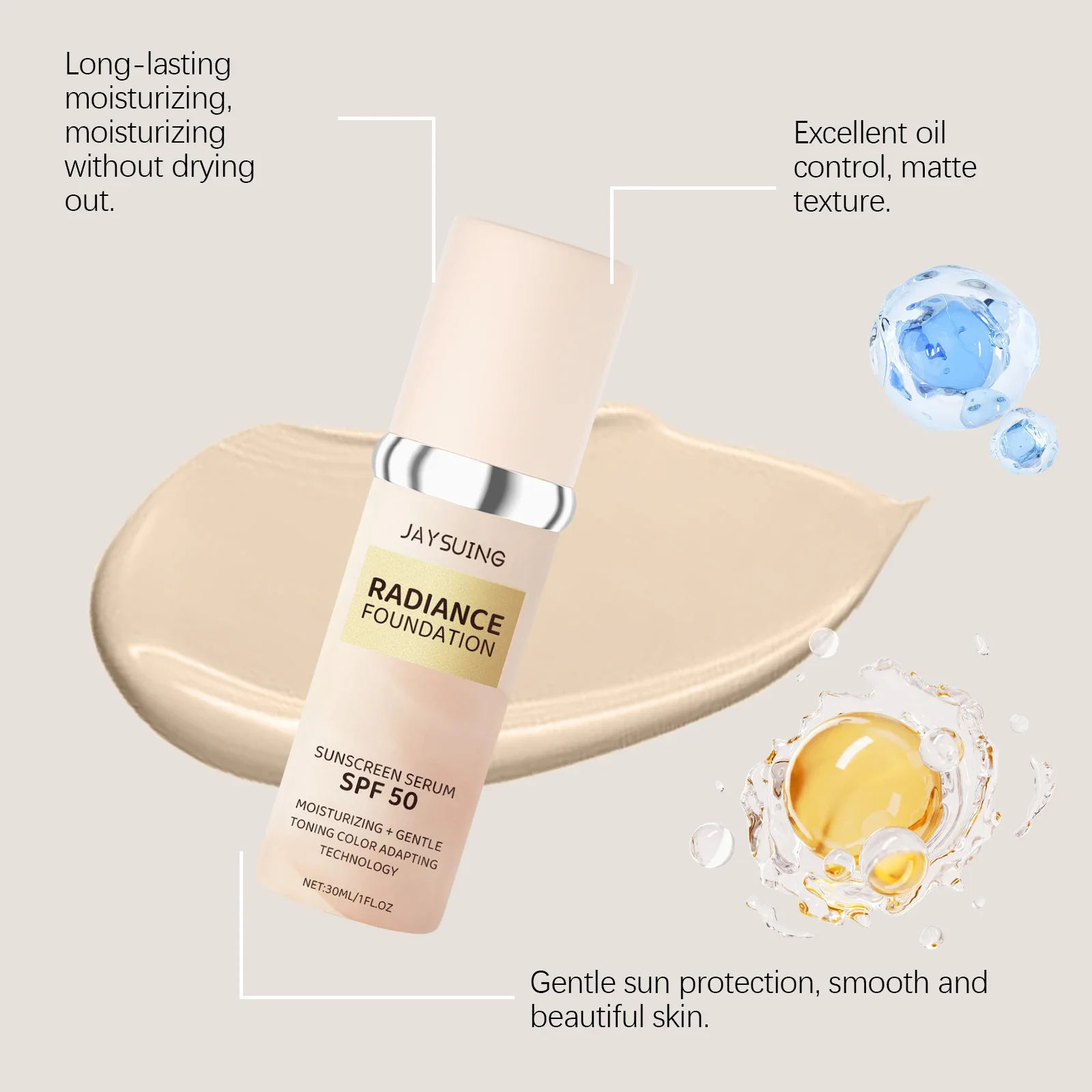 コンシーラー リキッド ファンデーションは顔に潤いを与え、明るくし、ニキビ跡をカバーし、メイクを落とさずにベースメイクを実行します。