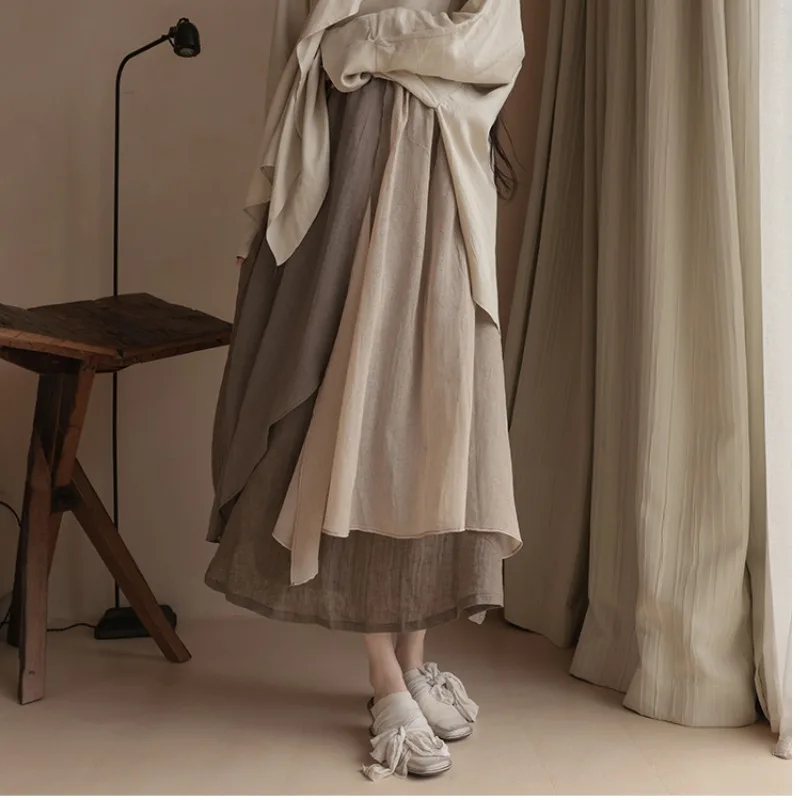 

ay A-Line Skirt f-length Women's Sle Spring Summer High Waist Midi Long Skirt Chiffon Netting Skirt Umbrella Skirt