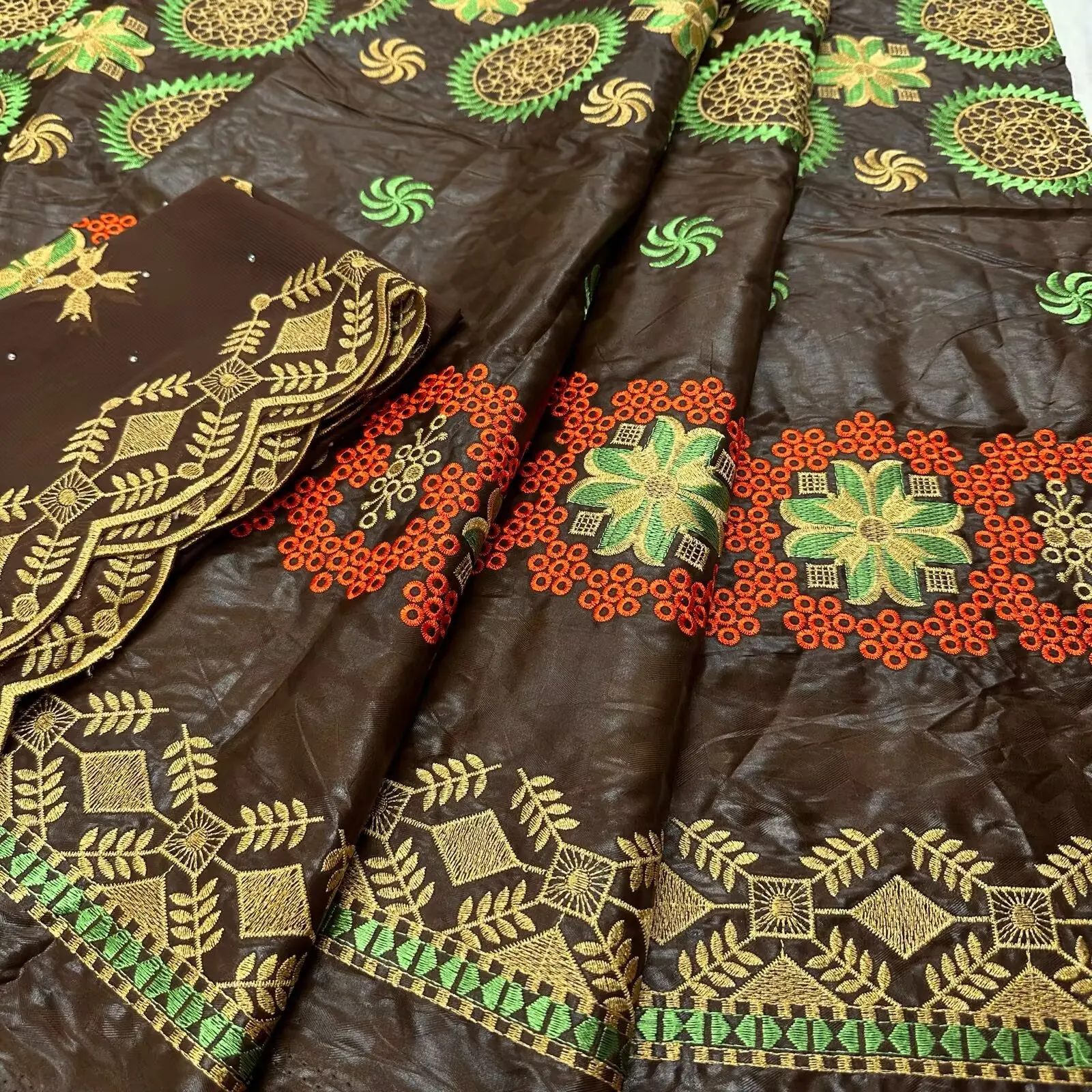 

5 + 2 ярда африканская парчовая ткань Bazin Riche с шарфом, хлопковое кружево Bazin для женщин, платье Bazin, ткань