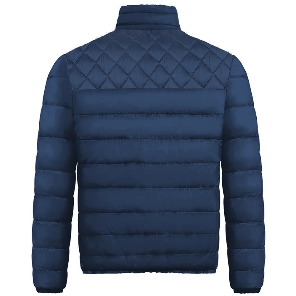 Chaqueta de algodón con cremallera para hombre, abrigo cálido y cómodo con cuello levantado, para otoño e invierno, 2023