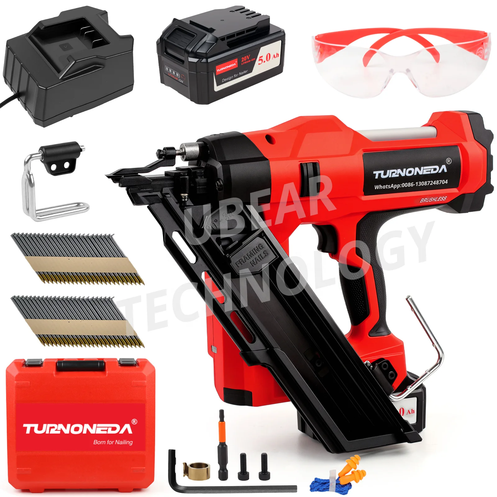 Hot 20V Best Cordless Power Nailing Tool Lithium Battery 34 Degree Frame Nailer Electric Roof Nail Gun for Woodworking Structure - Image 2