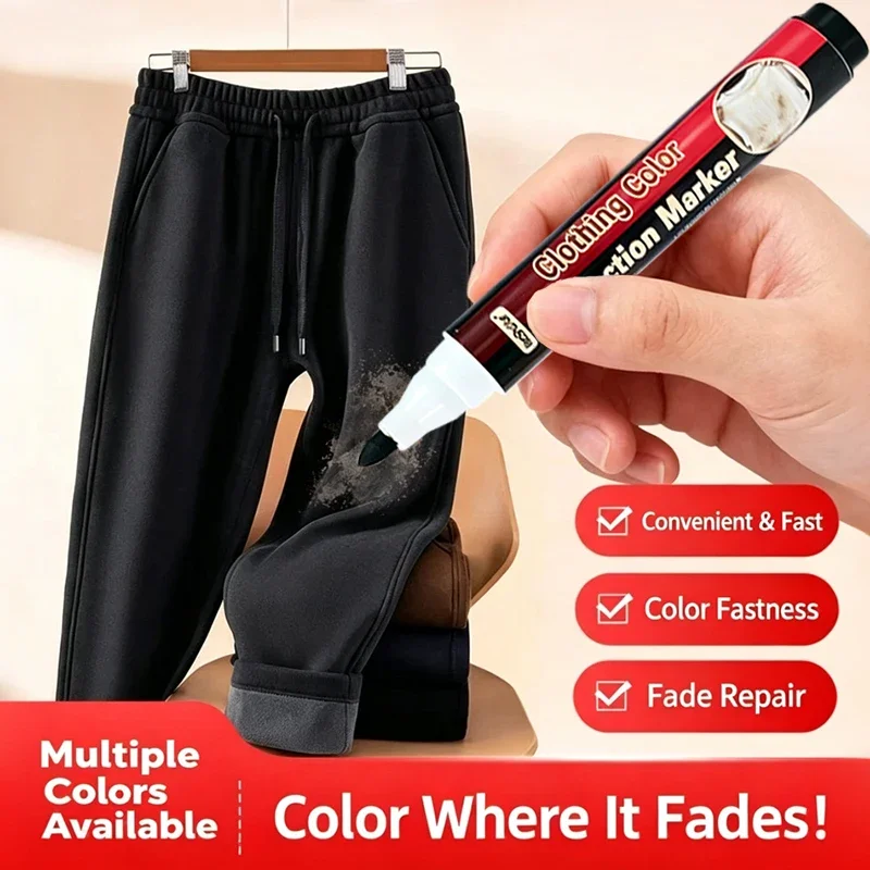 2pcs Clothing Correction Pen White Black Faded Shirts, White-Out Damage on Pants, Jacket Whitening, Clothing Fabric Marker