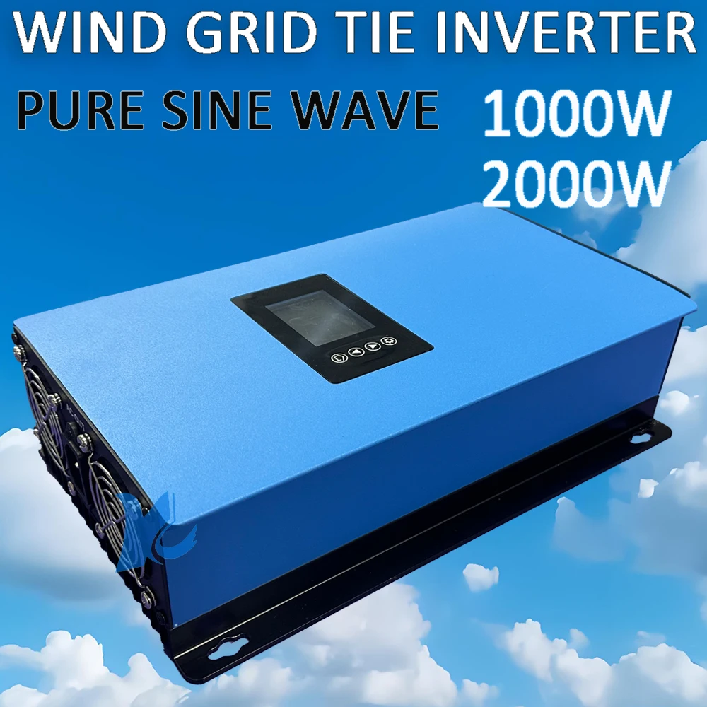 Pure Sine Wave MPPT Wind On Grid Inverter 1KW 2KW WIFI Grid Tie System 1000W 2000W for 24V 48V Windmill Wind Turbine Generator