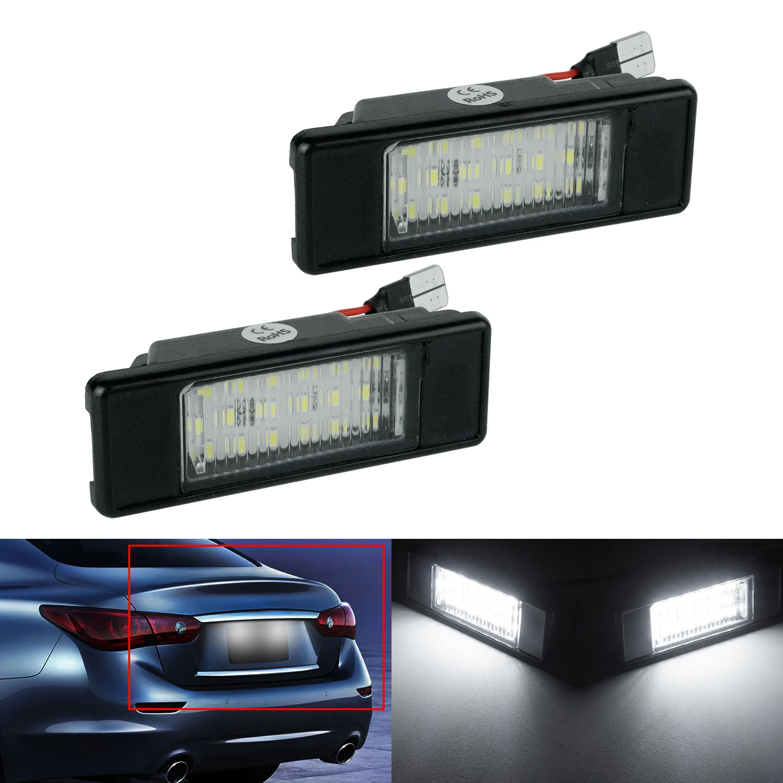 2x Canbus LED License Number Plate Light For Nissan NV200 Primera Pathfinder Note E11 Fiat Scudo VW Crafter 06-16 Rear Lamp