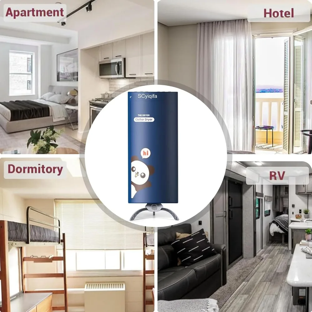 Portable Clothes Dryer for Laundry, Mini Dryer for Apartments Travel and RV Drying Clothes Underwear and Shoes Small Electric Qu