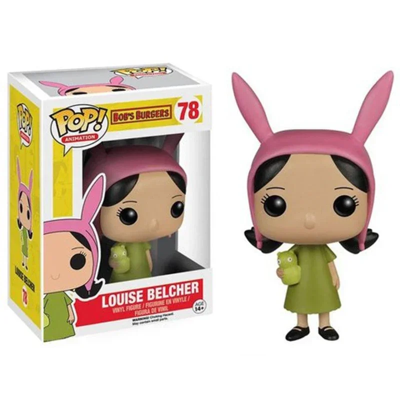 FUNKO POP Bob\'s Burgers #78 Louise Cute Vinyl Dolls 74# Bob Kuchi Kopi Luminous Figure Model Toys for Children Birthday Gift