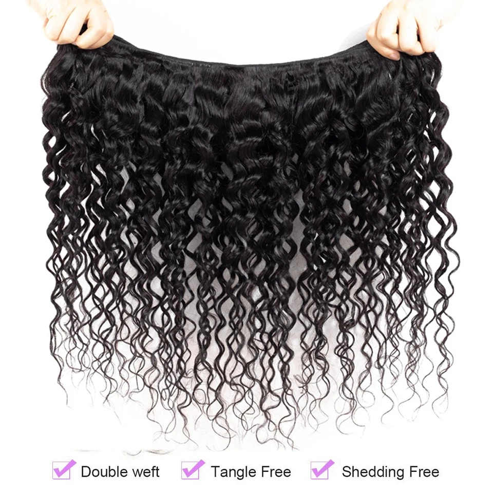 Water Wave Human Hair Bundles Curly Wave Bundles 100% Human Hair 12A 30 32Inch 1/3/4Bundles Brazilian Human Hair Natural Color