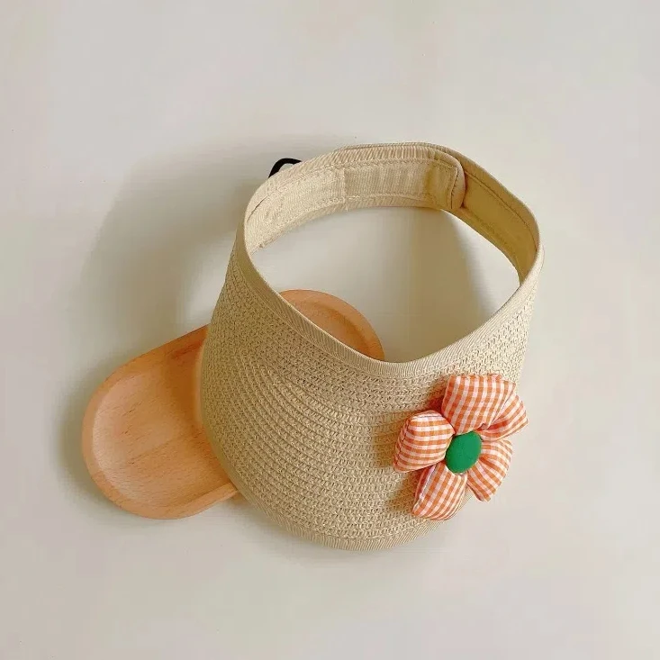 

Sweet Breathable Kids Straw Hat UV Protection Foldable Sun Caps 3D Flowers Beach Hats Girls