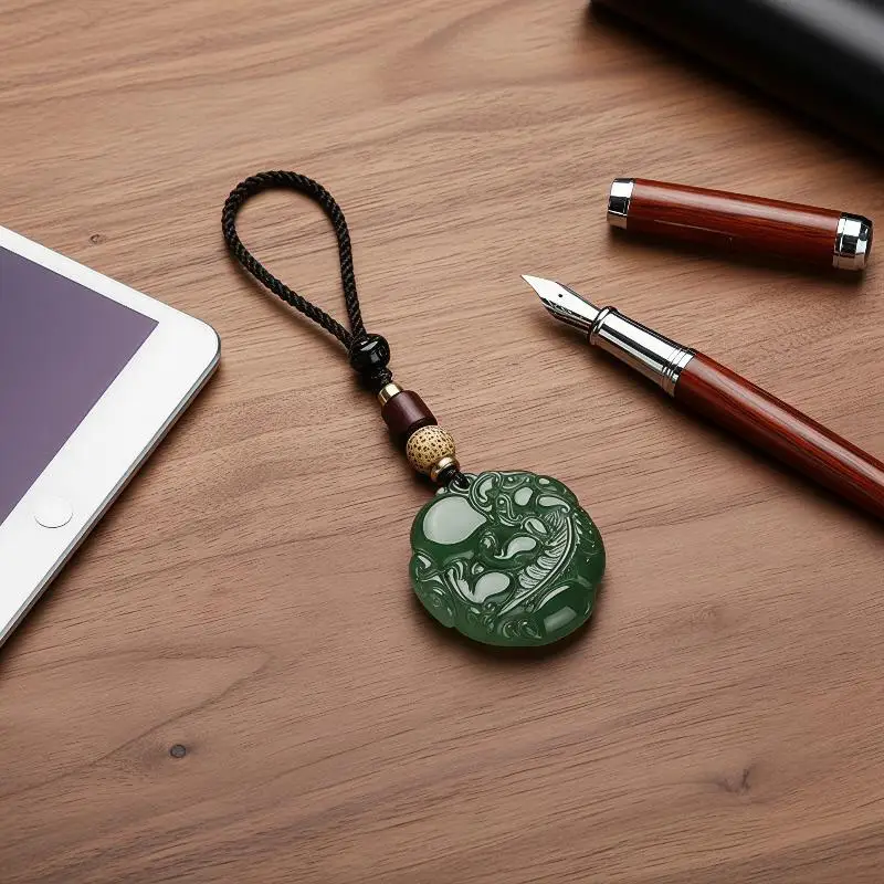[J] China Style Pixiu Car Key Chain Bag Mobile Phone Pendant For Men And Women Hangings Leather Bag Lanyard Key Ring Accessories