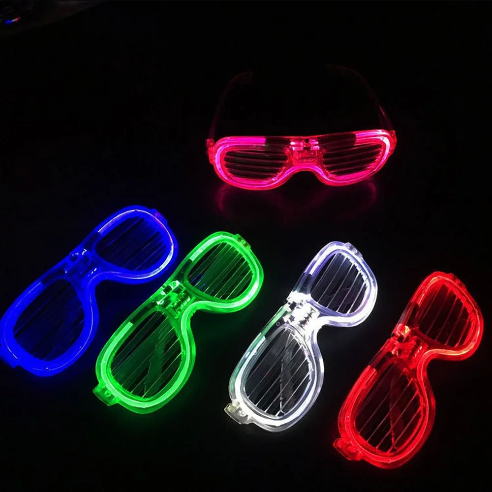 20pcs Glasses Light Up Shutter Shades Sunglasses Adult Kids Glow Neon Party Toys Birthday Wedding Festival