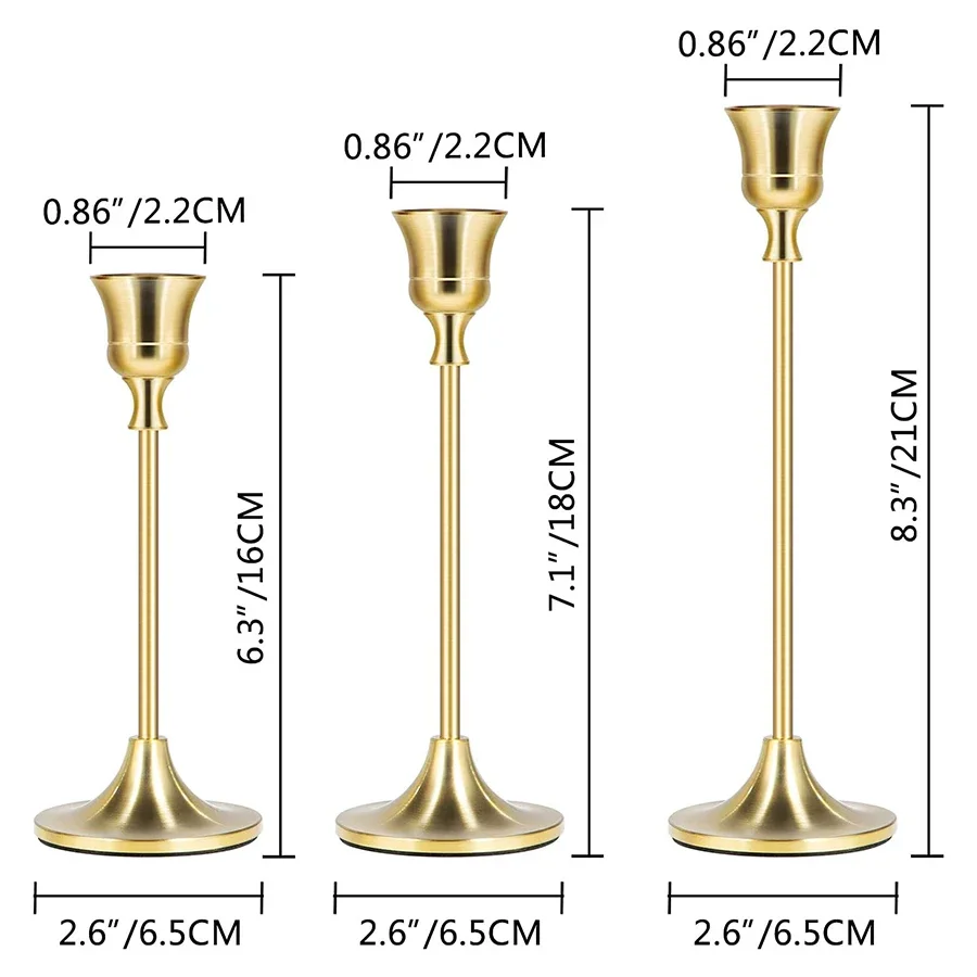 حوامل شموع كلاسيكية أنيقة من المعدن والألومنيوم، مناسبة لذكرى الزفاف، وديكور المنزل والفندق