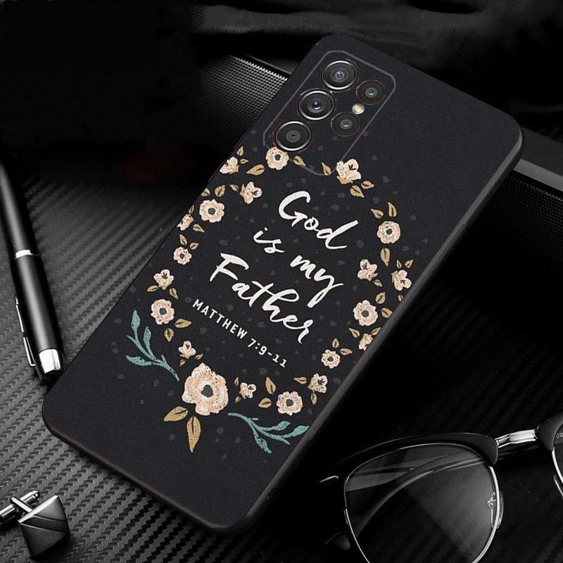 

Phone Case for Samsung S25 S24 S23 S22 S21 S20 Ultra S20 S22 S21 S20 FE S24 Plus Bible verse Jesus Christian Case