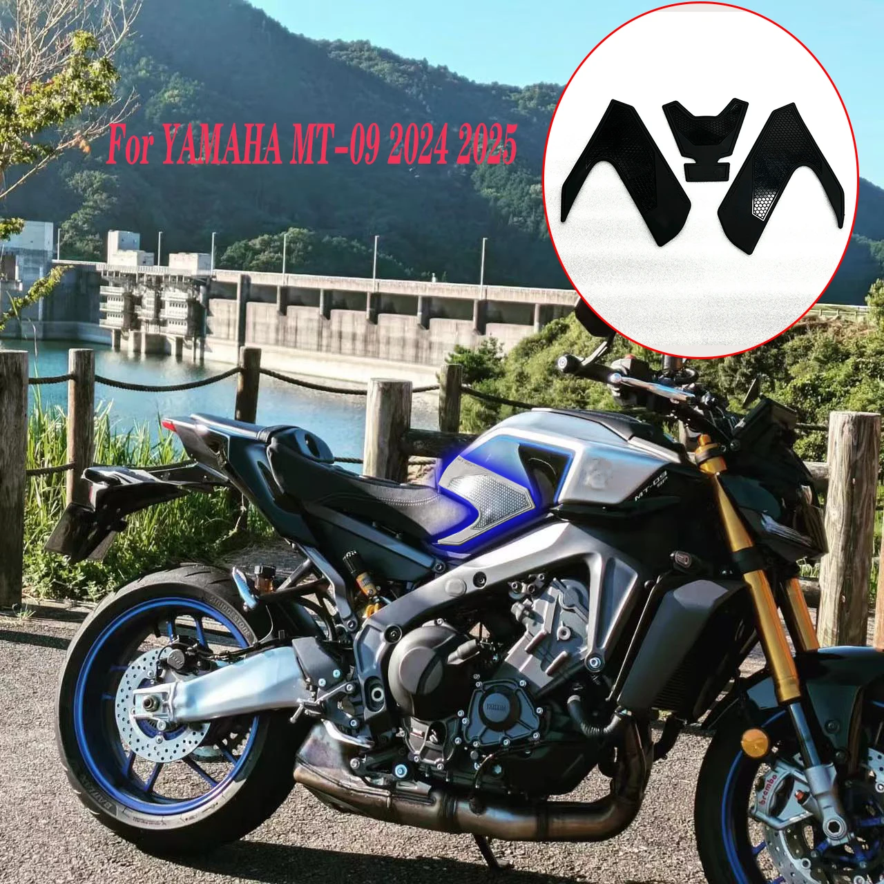 

For YAMAHA MT-09 MT09 SP 2024-2025 MT 09 SP New Motorcycle Non-slip Side Fuel Tank Stickers Waterproof Pad Rubber Sticker