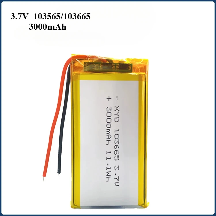 103565/103665 3000mAh 3.7V Polymer Lithium Battery for Beauty Equipment Small Appliances LED Lights Driving Recorder