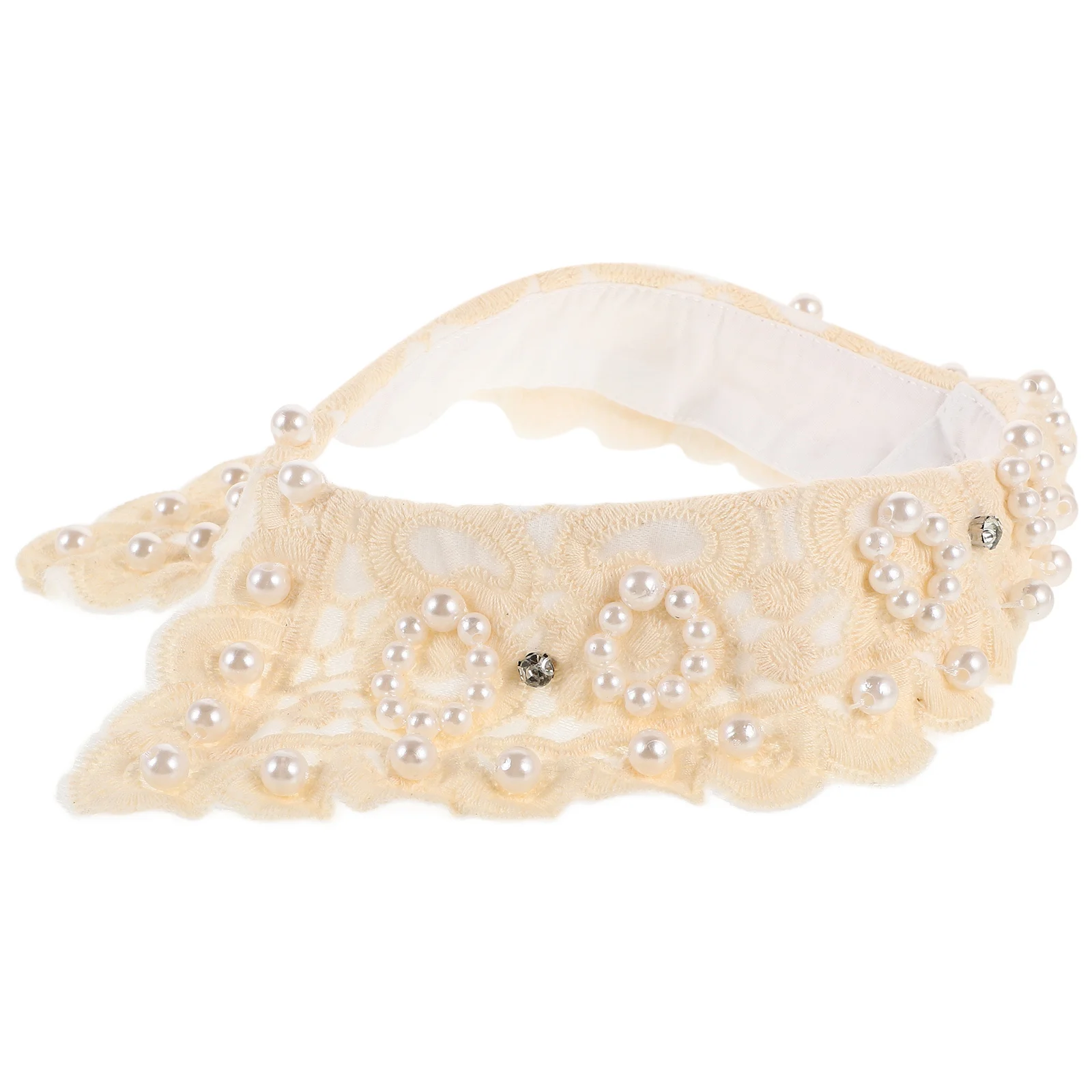 

Detachable Lace Collar White Vintage Pearl Faux Shirt Collar Insert Lace Decoration Elegant Fashion Accessory Detachable Collars