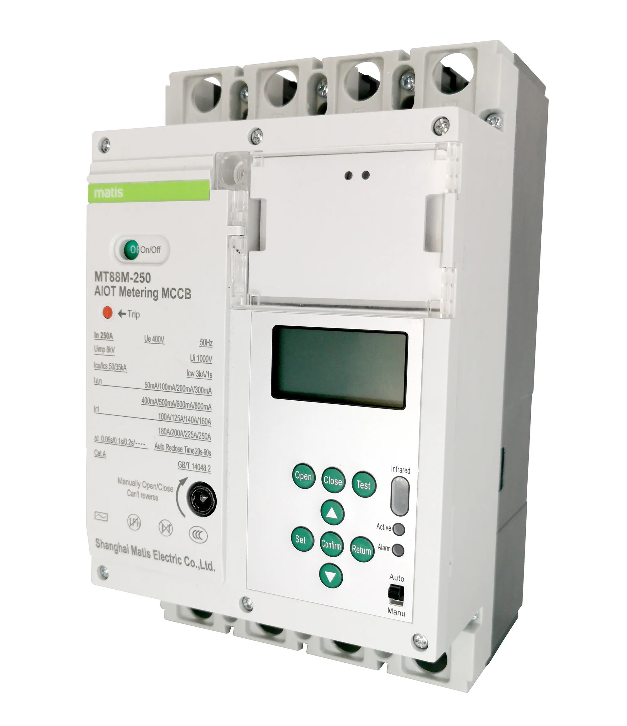 Hot Sale Hot Sale Matis MT88M-250A 4pole MCCB Smart MCCB with Metering Smart MCCB 250a