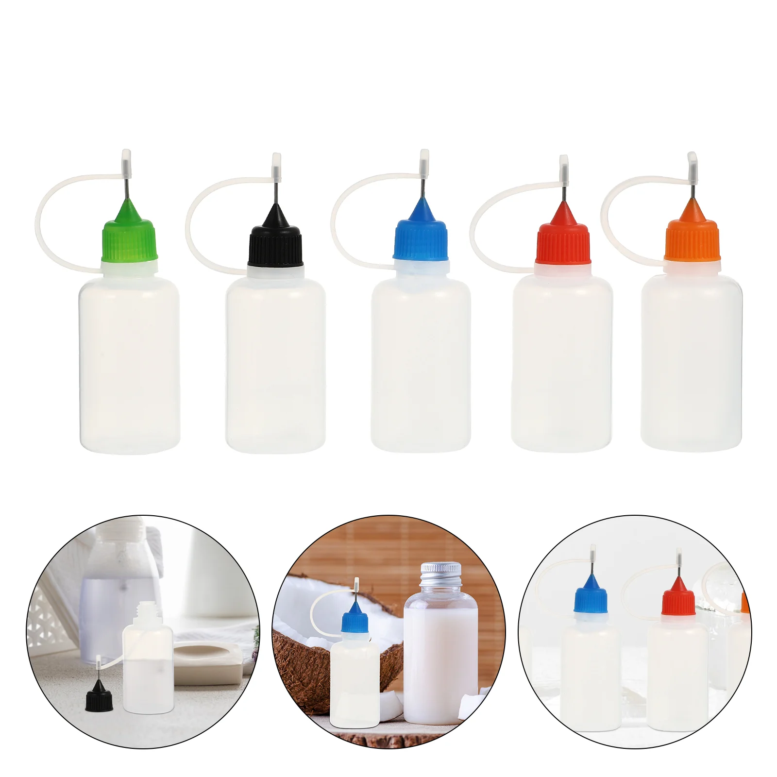 15 Pcs Lecythus Needle Bottle Oiler Tip Container Translucent Glue Bottles Pet Applicator Holder