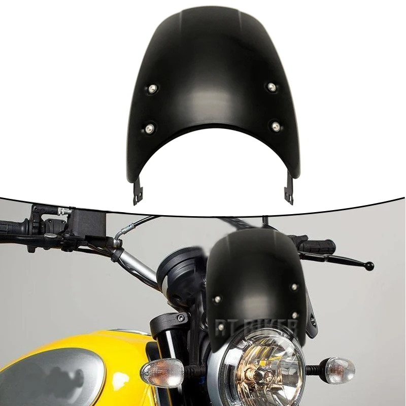 

Scrambler 800 Windscreen Windshield Fly Screen Shield Wind Deflector with Holder Fit For Ducati Scrambler 400 2015-2021 2020