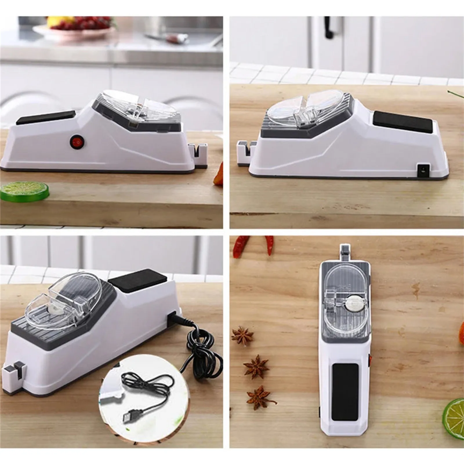 Electric Knife Sharpener Professional Knife Sharpener Fast Sharpening With Protective Cover For Restaurant Home Kitchen Gadget